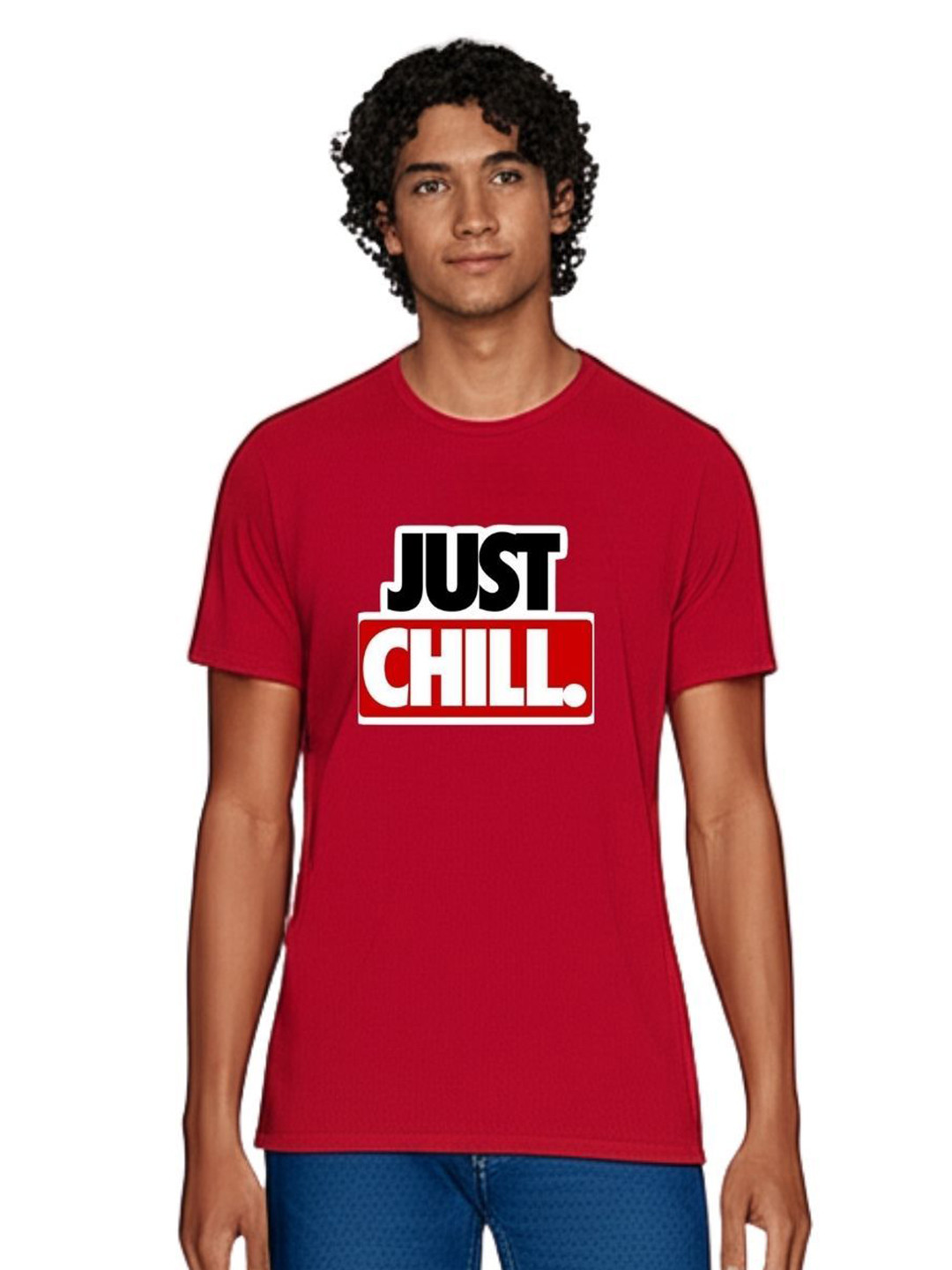 PULP Unisex Just Chill Typography Printed Round Neck Pure Cotton T-Shirt