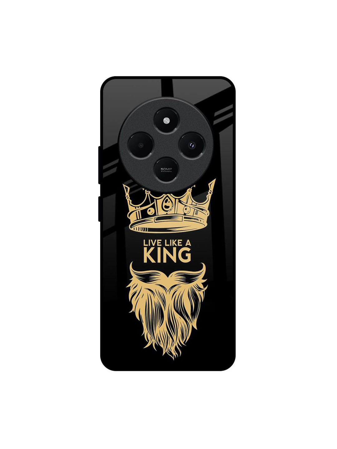 QRIOH Unisex Redmi 14C 5G King Life Impact Resistant Glass Back Case