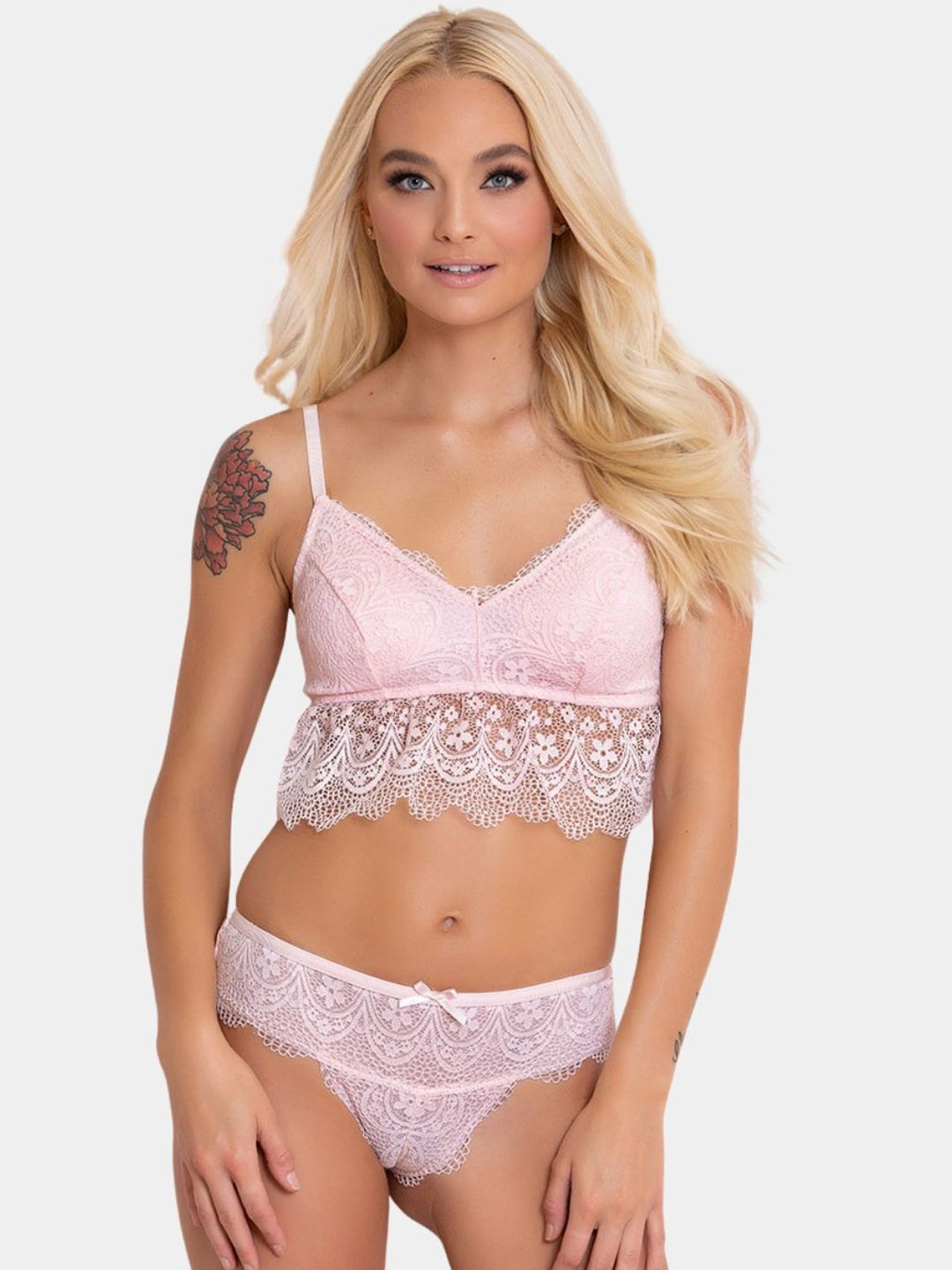 LoveAasan Self-Design Non Padded Lingerie Set LS-06122-LPI-S