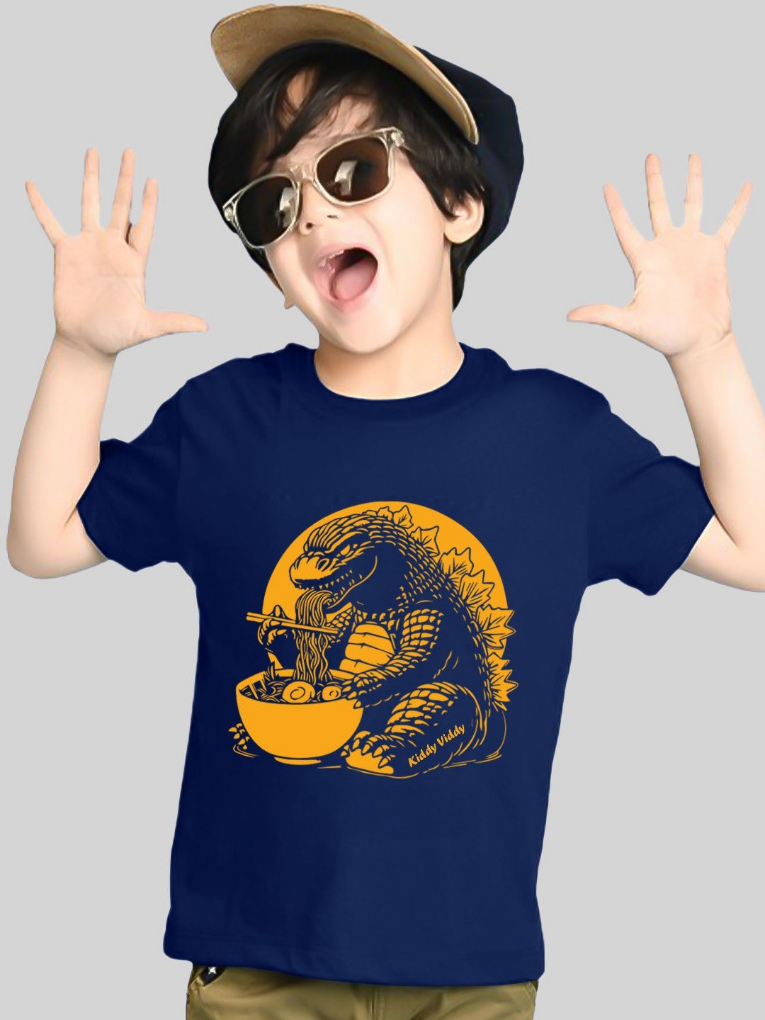 Kiddy Viddy Boys Godzilla Graphic Printed Round Neck T-shirt