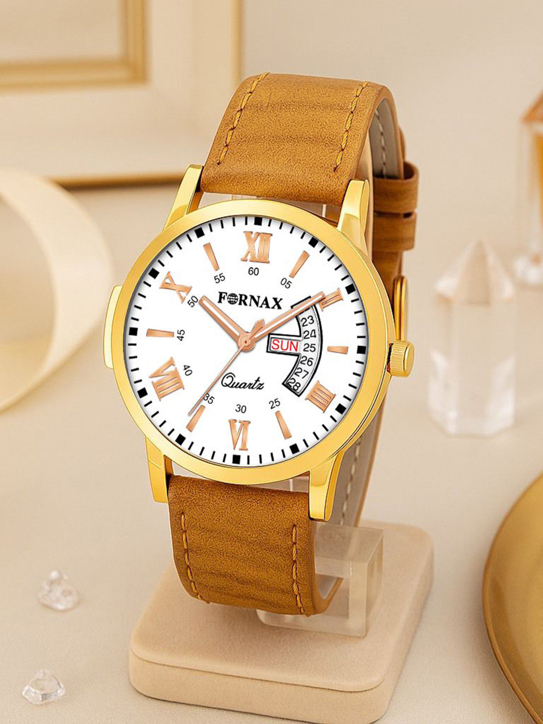 Fornax Men Dial & Leather Bracelet Style Straps Analogue Watch fx53