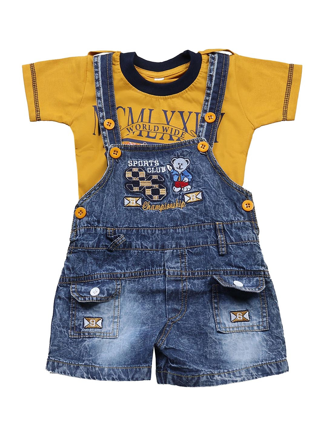 ZADMUS Kids Printed Dungaree WithT-Shirt