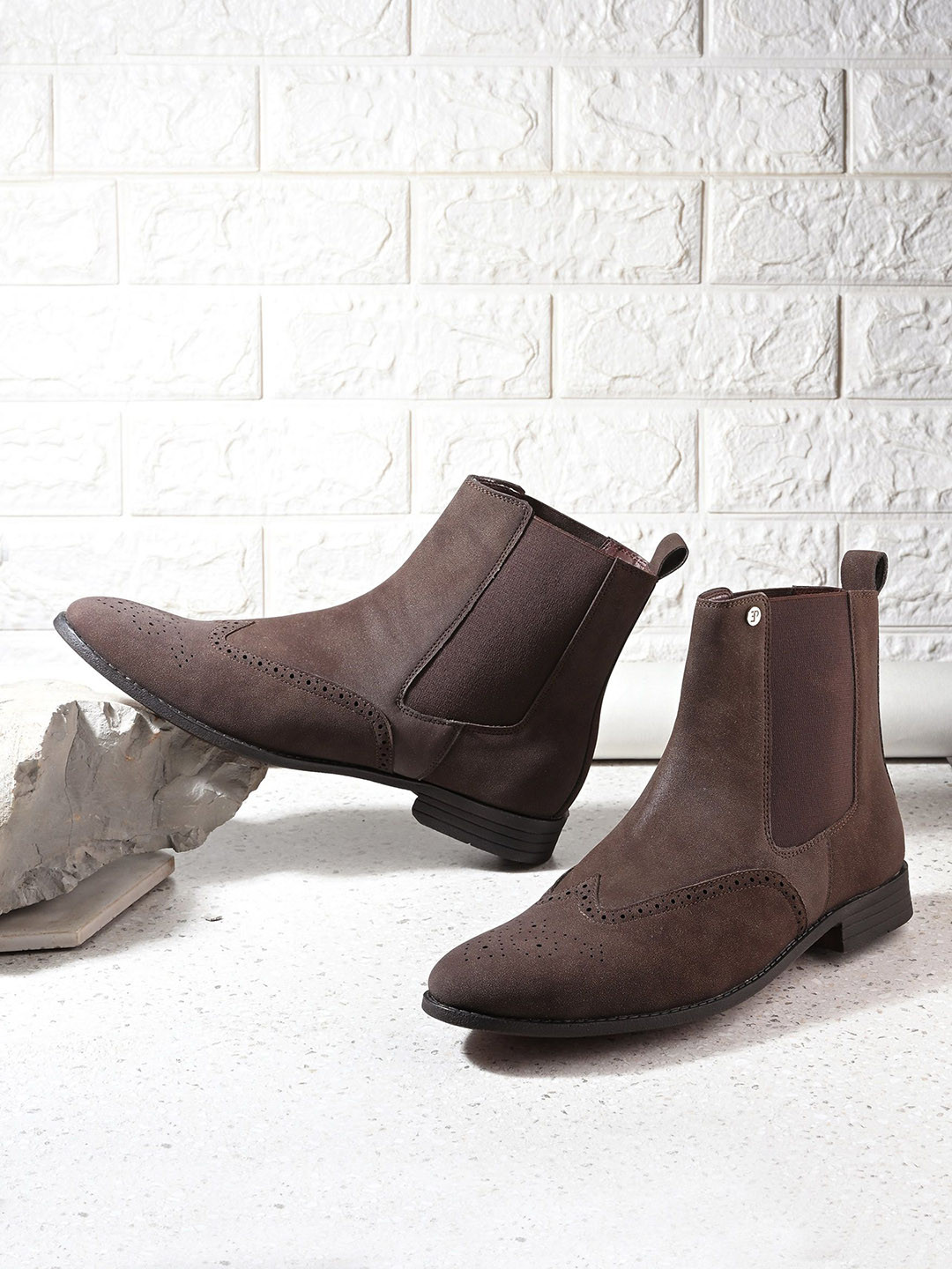 El Paso Men Block-Heeled Chelsaa Boots