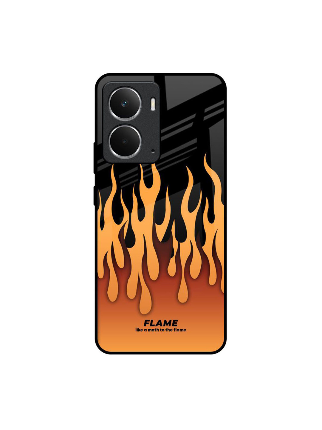 QRIOH Unisex Graphic Printed Realme P3 5G Fire Flame Glass Back Case Mobile Accessories