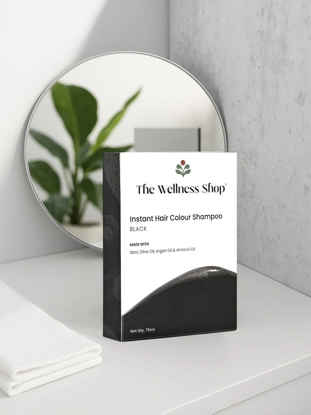 The Wellness Shop Instant Hair Coloring Shampoo With Argan & Almond -75 ml - Black