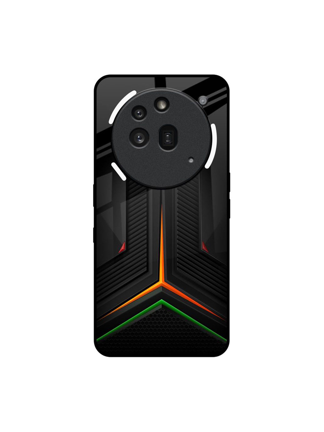 QRIOH Unisex Nothing Phone 3a Pro Modern Ultra Chevron Impact Resistant Glass Back Case