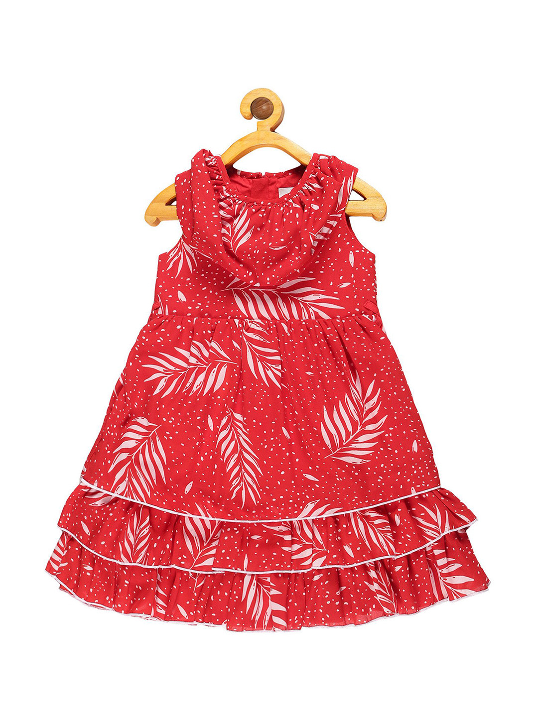 YOUNG BIRDS Girls Tropical Printed Fit & Flare Dress