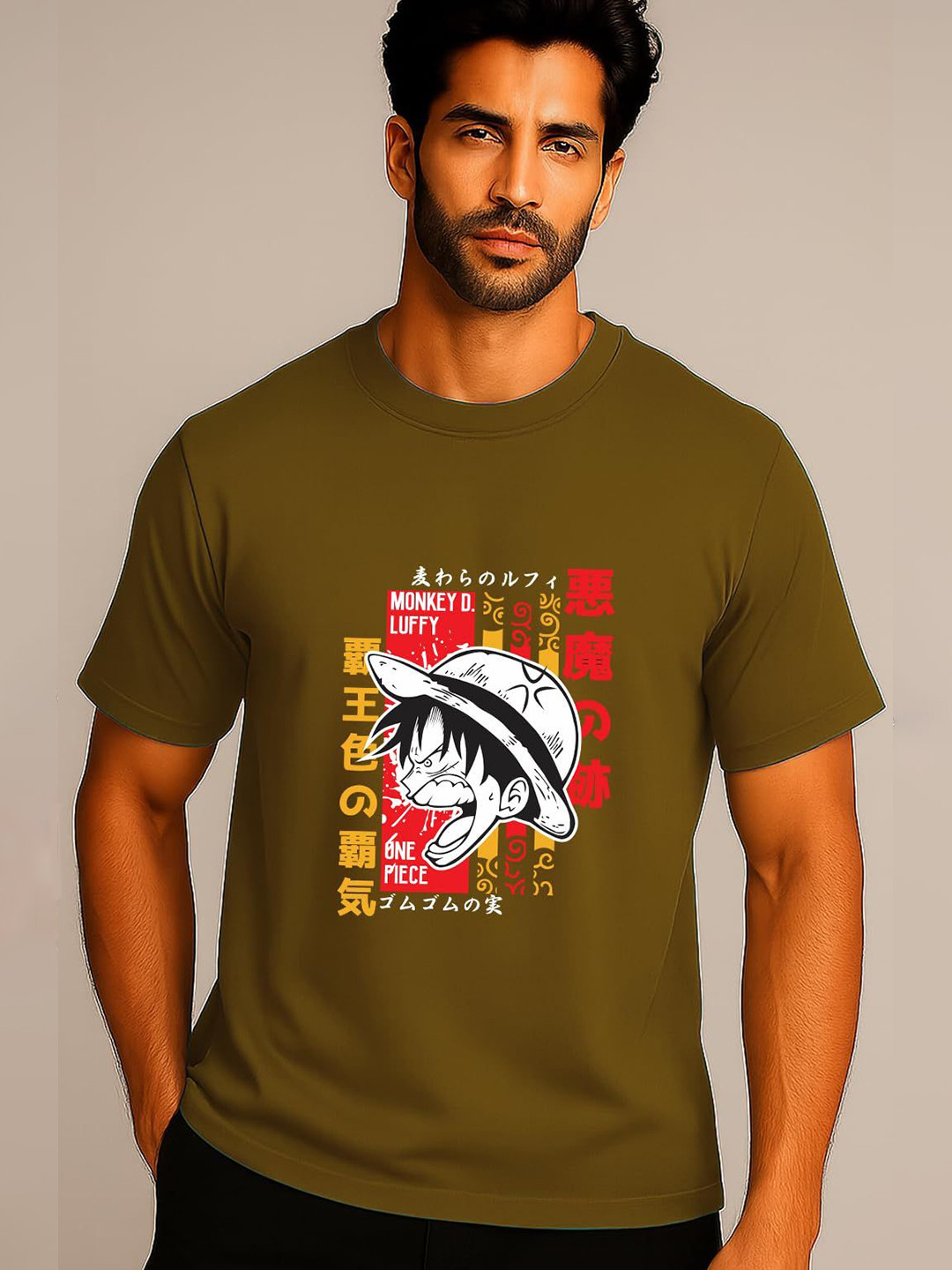 Monkey D. Luffy Typography Graphic T-shirt