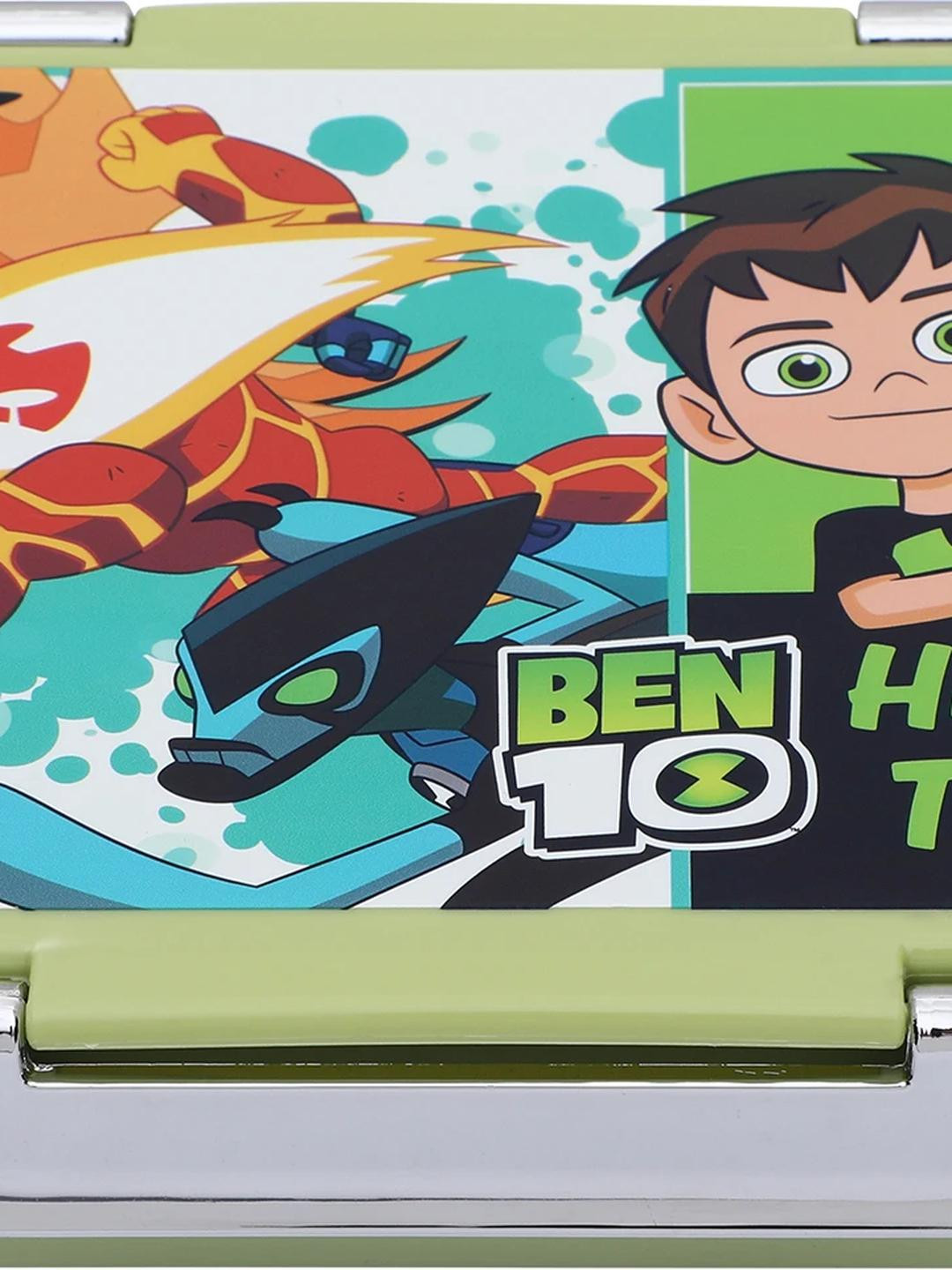JAYPEE Wowsteel Sr. Green Ben 10 Printed Inner Steel Lunch Box 900ml