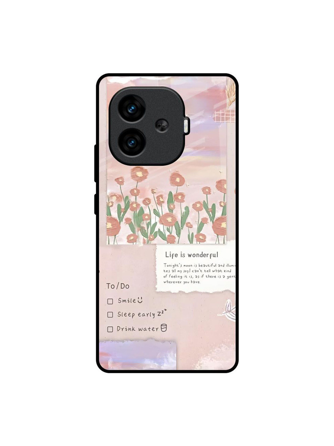 QRIOH Women Floral Printed iQOO Neo 10R 5G Petal Dream Glass Case Mobile Accessories