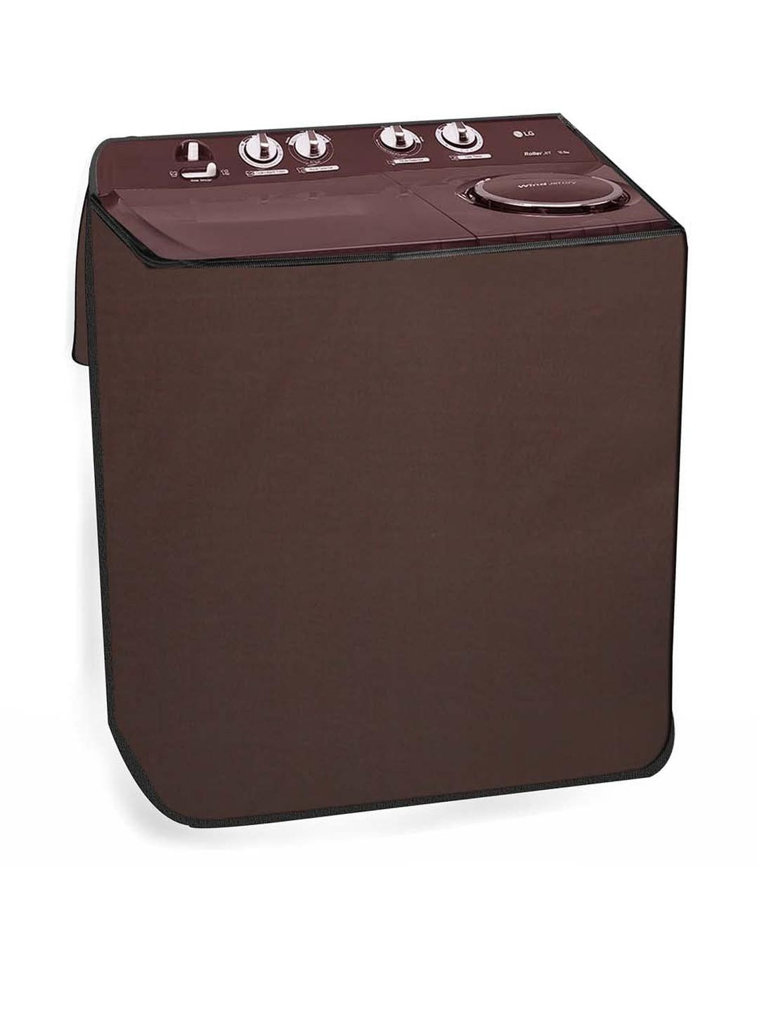 The Furnishing Tree Washing Machine Cover Coffee Compatible for LG 6.5 KG Semi-Automatic Top Loadin