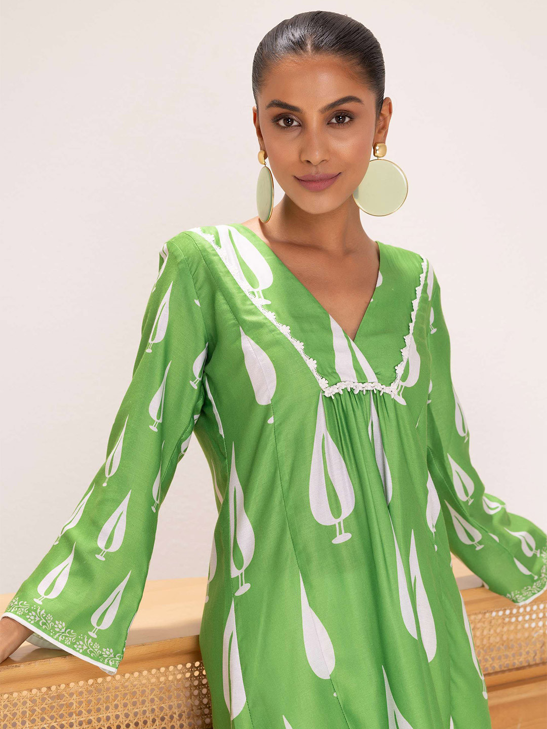 SEW Women Abstract Printed Daily Cotton A-Line Kurta