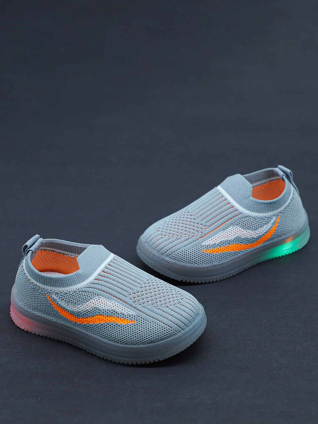 KHADIJA IMPEX Kids Textured LED Slip-On Sneakers
