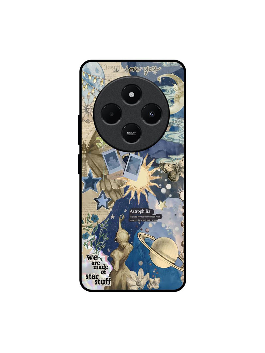 QRIOH Quirky Infinite Stardust Printed Redmi 14C 5G Back Case Mobile Accessories