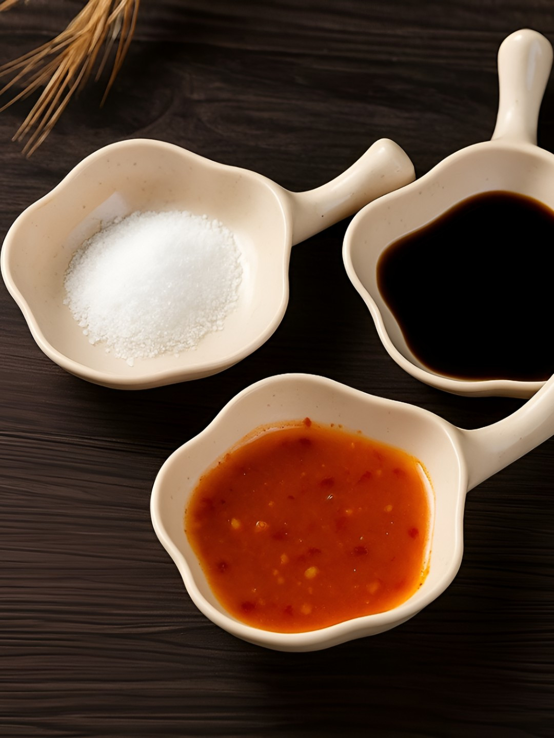 We3 Beige 3 Pieces Plastic Dip Bowls