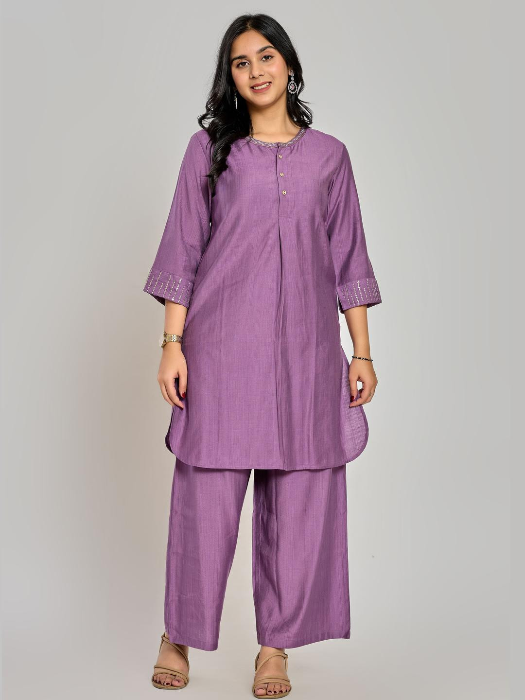 ADITEE Women Purple Kurta Sets