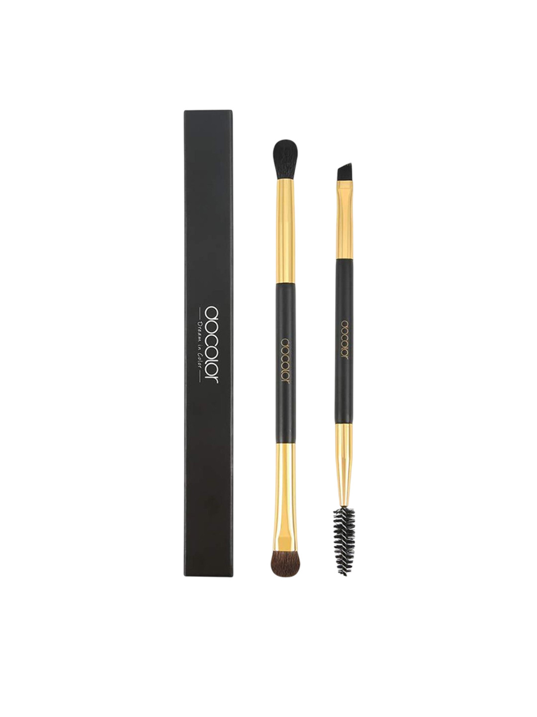 DOCOLOR Set Of 2 Professional Eyebrow Brush With Eyebrow Brush - Black