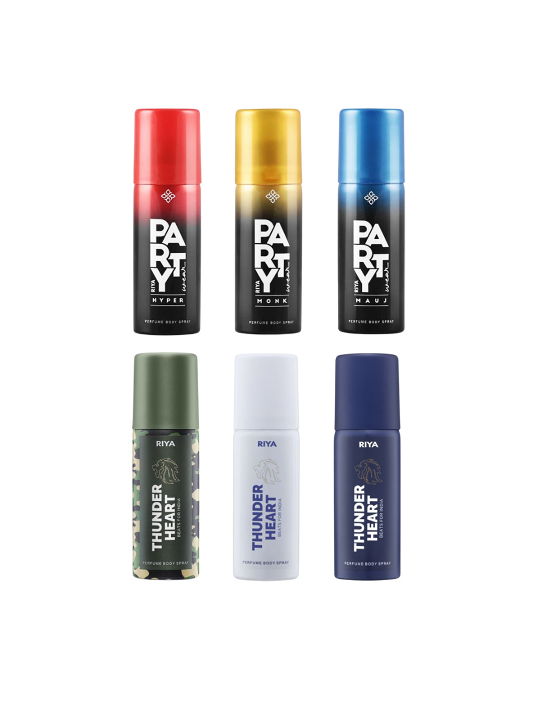 RIYA Men Set Of 6 Long Lasting Body Spray - 40 ml Each