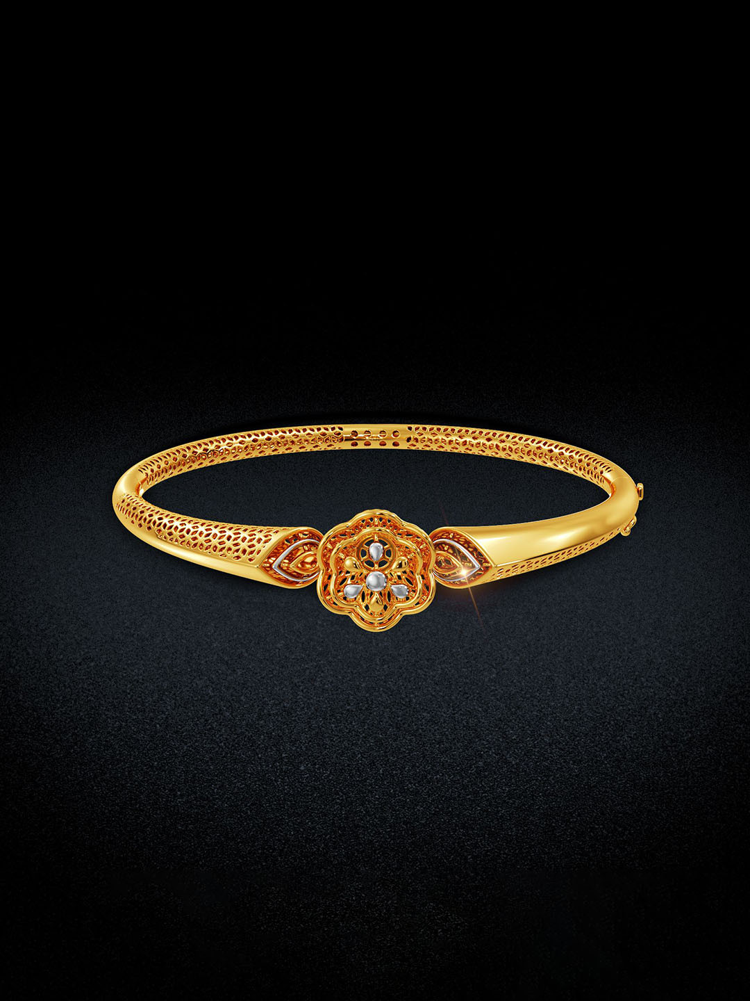 Joyalukkas Artistic Geo Floral Gold Bracelet