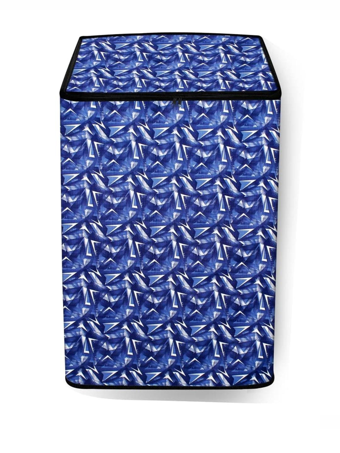 The Furnishing Tree Washing Machine Cover Frieze Pattern Blue Compatible for Whirlpool 6.5 Kg Fully