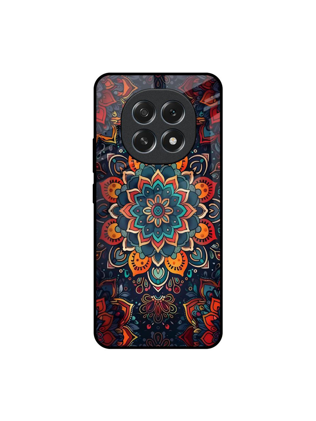 QRIOH Floral Printed Boho Orbit Glass Oppo F29 5G Back Case