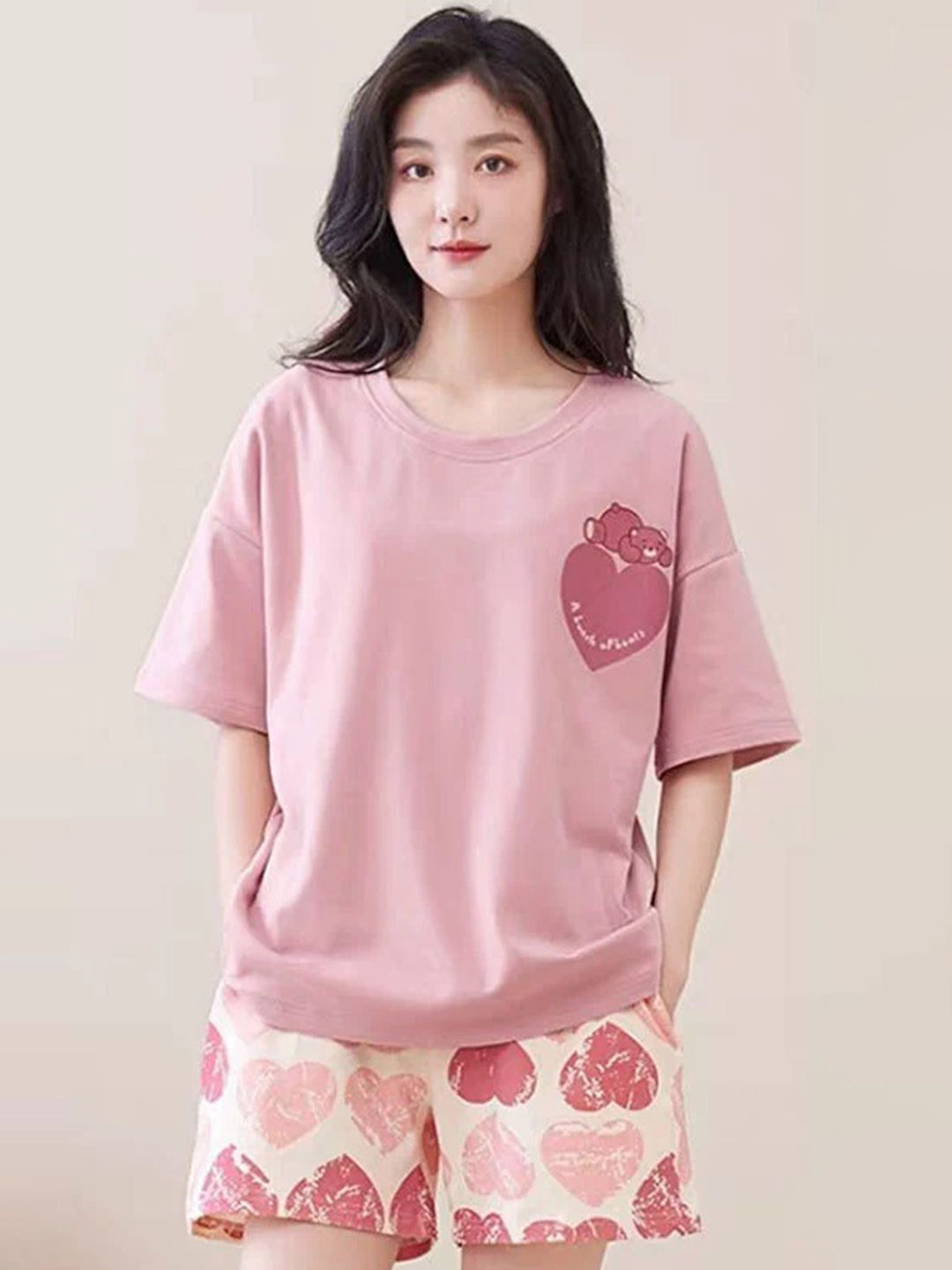 LULU & SKY Women Printed Oversized  Night suit