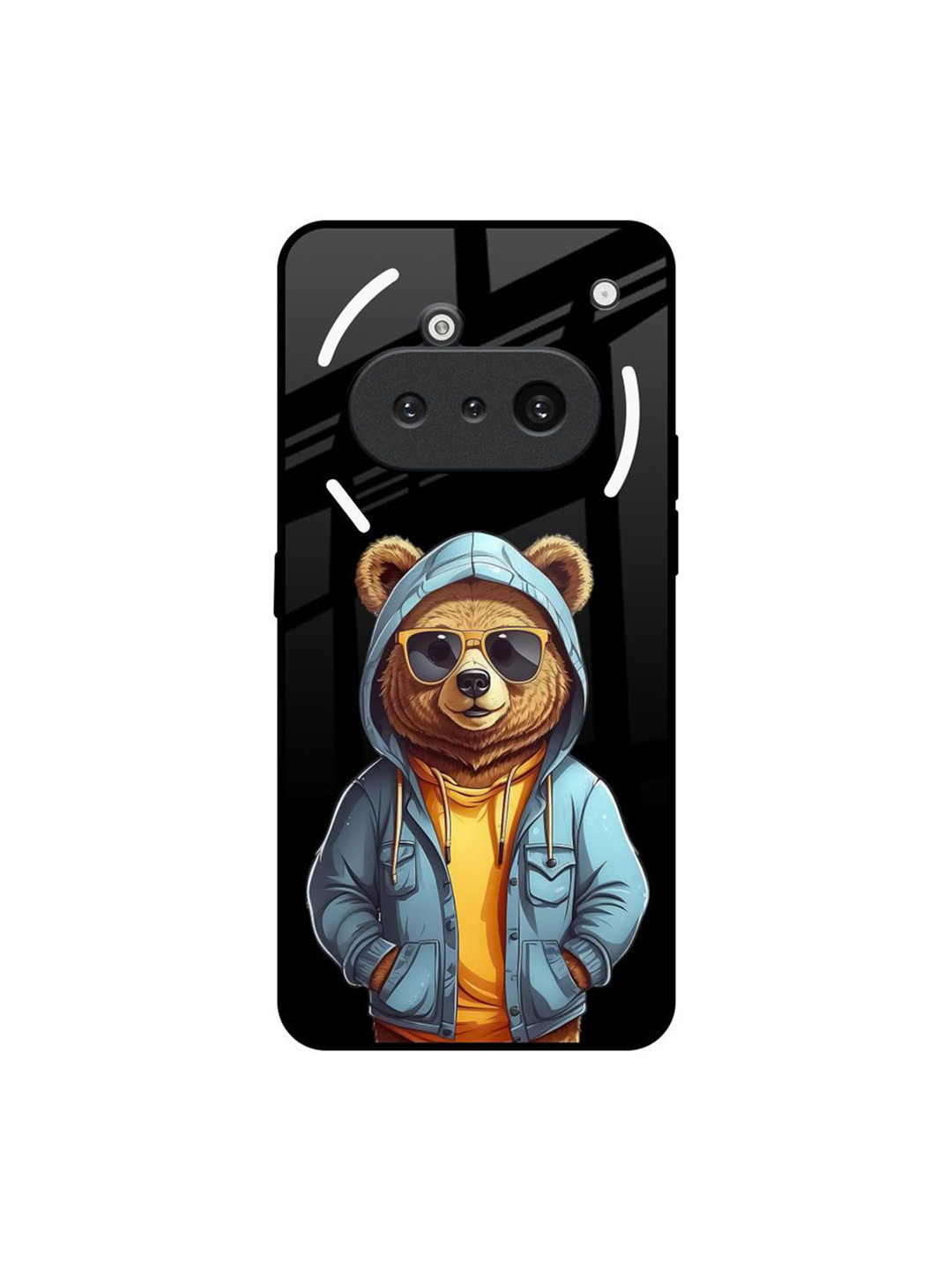 QRIOH Unisex Nothing Phone 3a Urban Bear Impact Resistant Glass Back Case