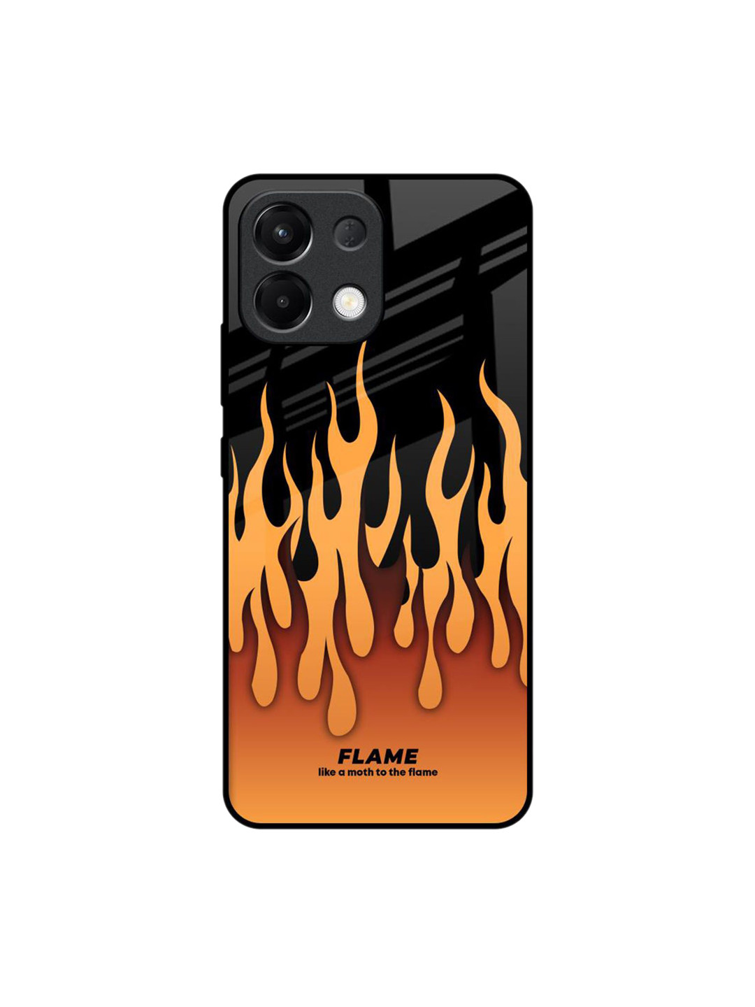 QRIOH Unisex Oppo K13 5G Fire Flame Impact Resistant Glass Back Case