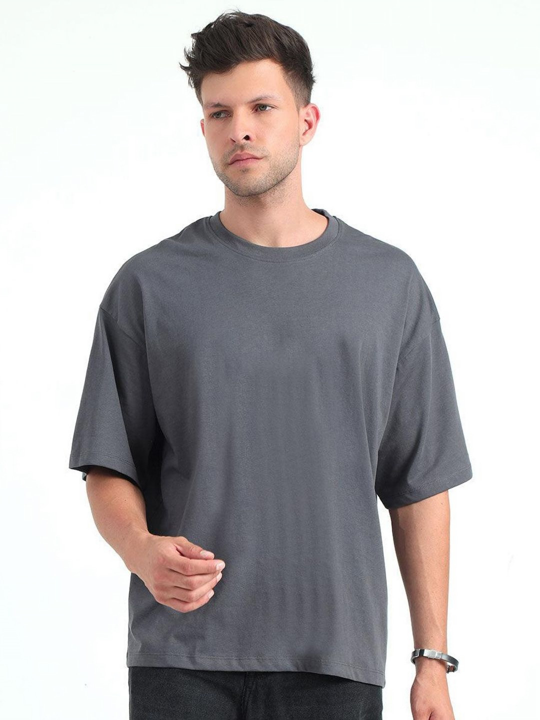 Espanshe Basic Polo Oversized Drop-Shoulder Sleeves T-Shirt