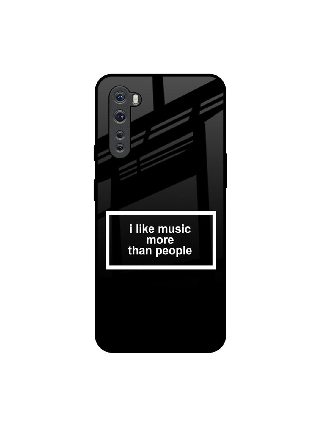 QRIOH Typography Printed OnePlus Nord Music Lover Glass Back Case Mobile Accessories