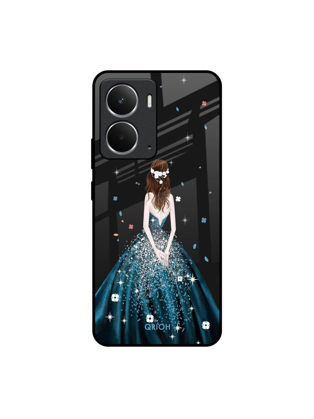 QRIOH Quirky Printed Glass Realme P3 5G Mobile Back Case Cover