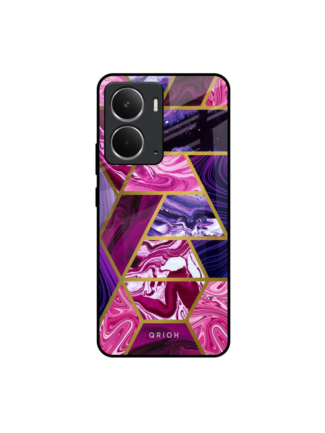 QRIOH Unisex Realme P3 5G Geometric Shockproof Glass Back Case