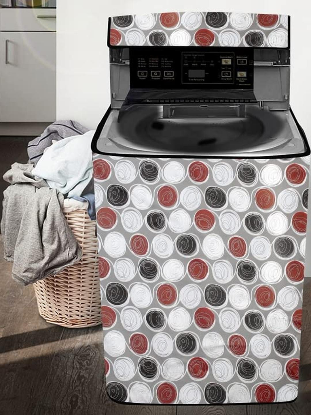 The Furnishing Tree Washing Machine Cover Abstract Pattern mgrey Compatible for Whirlpool 7 Kg Full
