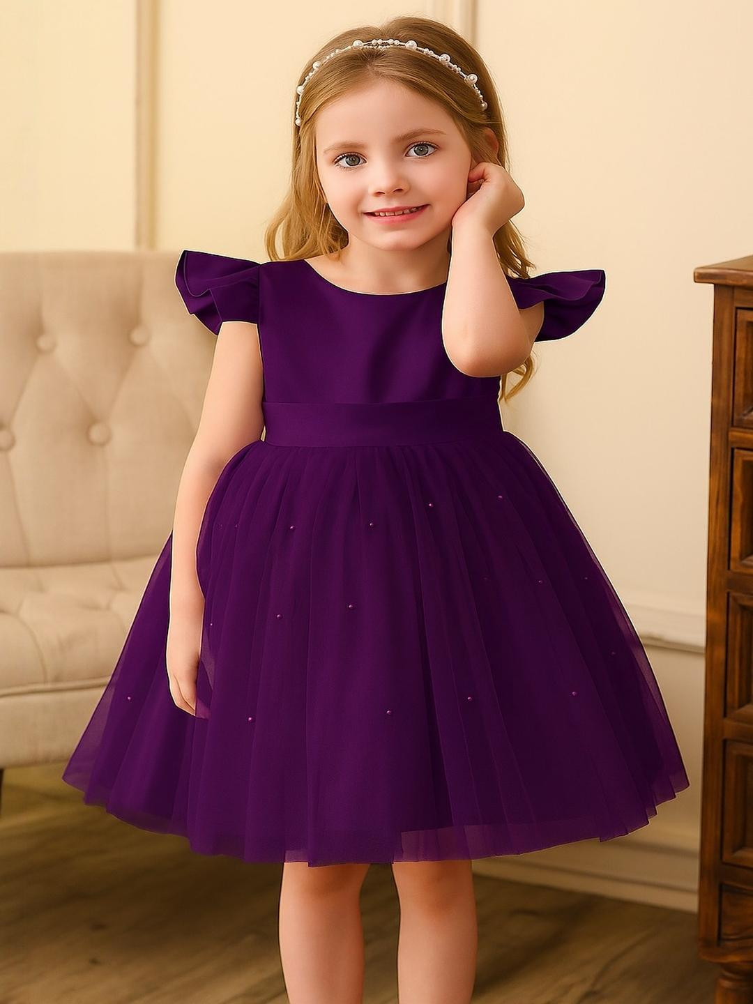 Tejam Girls Violet Dresses