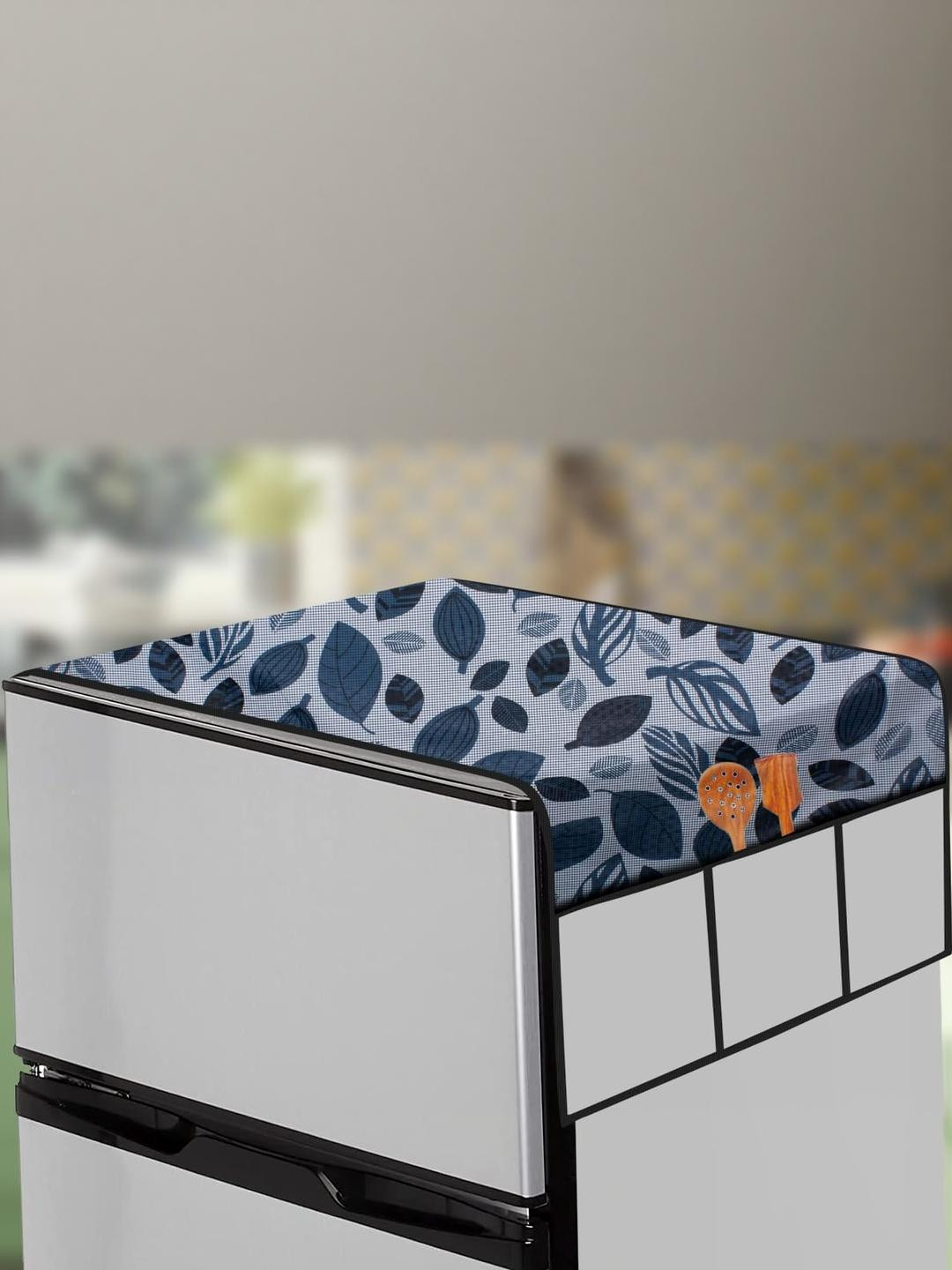 The Furnishing Tree Grey Printed Fridge Top Cover Appliance Cover