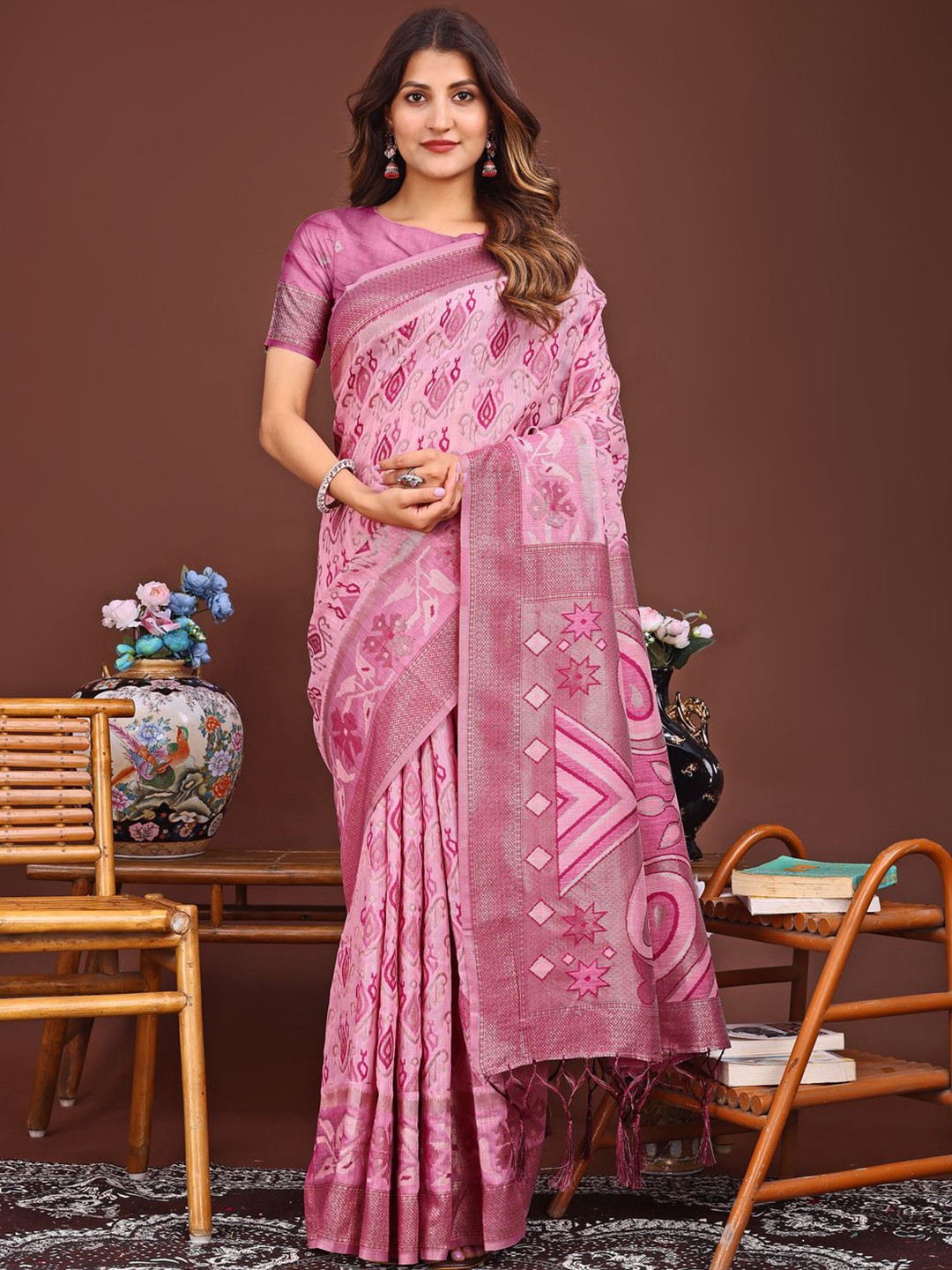 Astita Grace in Every Thread Woven Design Zari Saree