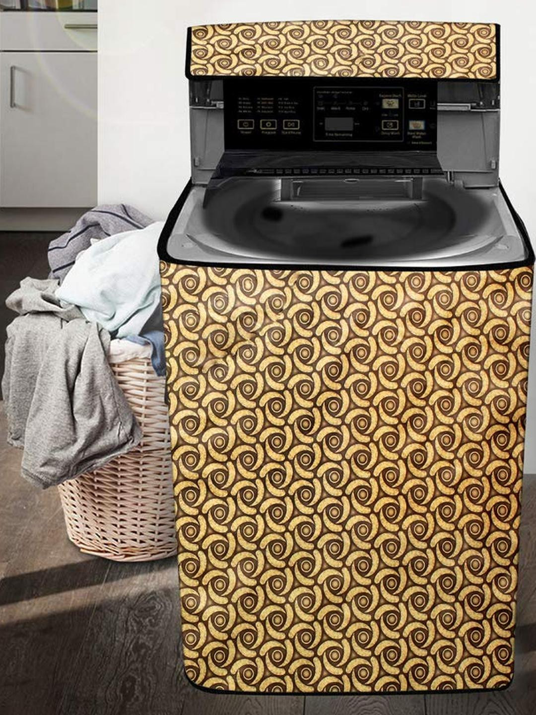 The Furnishing Tree Washing Machine Cover Packed Pattern Light Yellow Compatible for Whirlpool 6.5