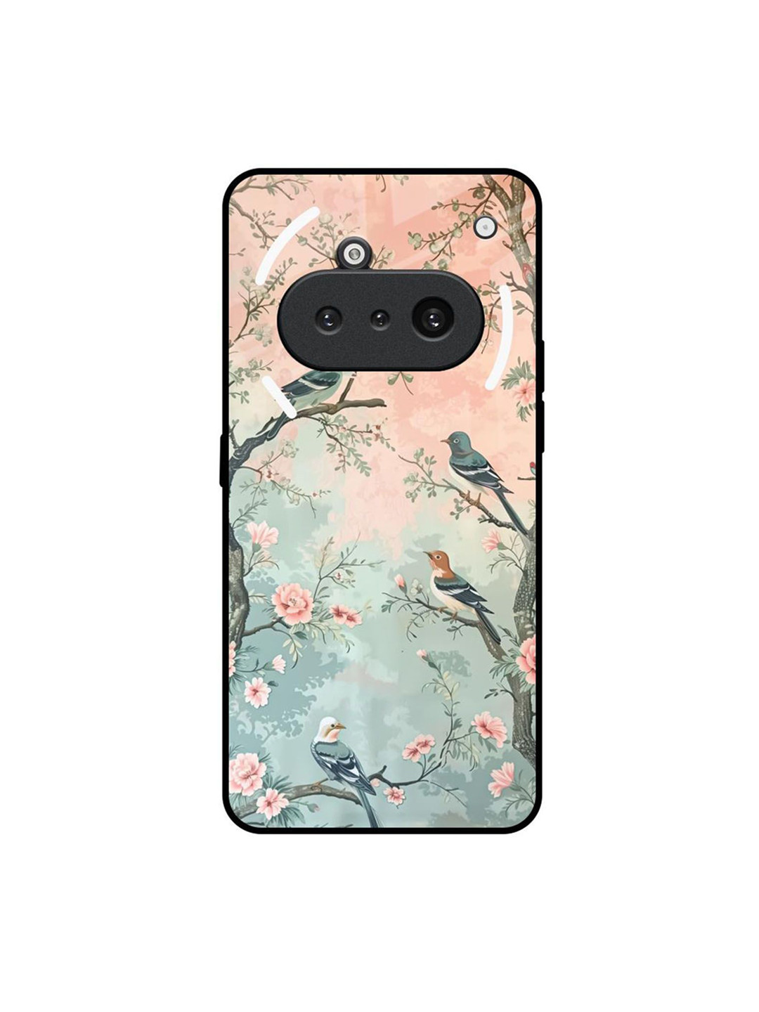 QRIOH Floral Printed Glass Nothing Phone 3a Mobile Back Case Cover