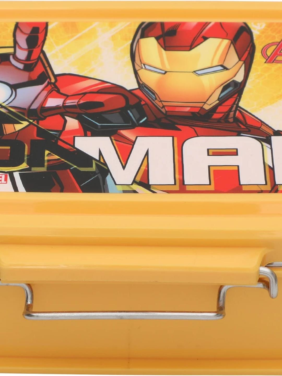 JAYPEE Rocksteel Yellow Iron Man Printed Inner Steel Insulated Lunch Box 500ml