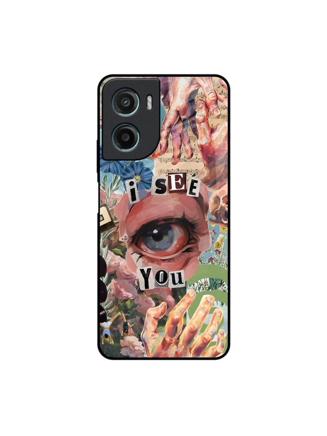QRIOH Soulful Gaze Printed Motorola G05 Glass Back Case Mobile Accessories