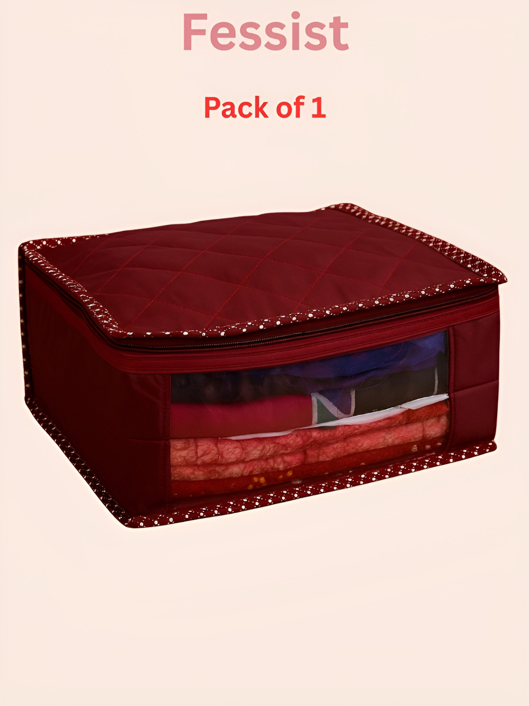 Fessist Maroon Quilted Suit Organiser