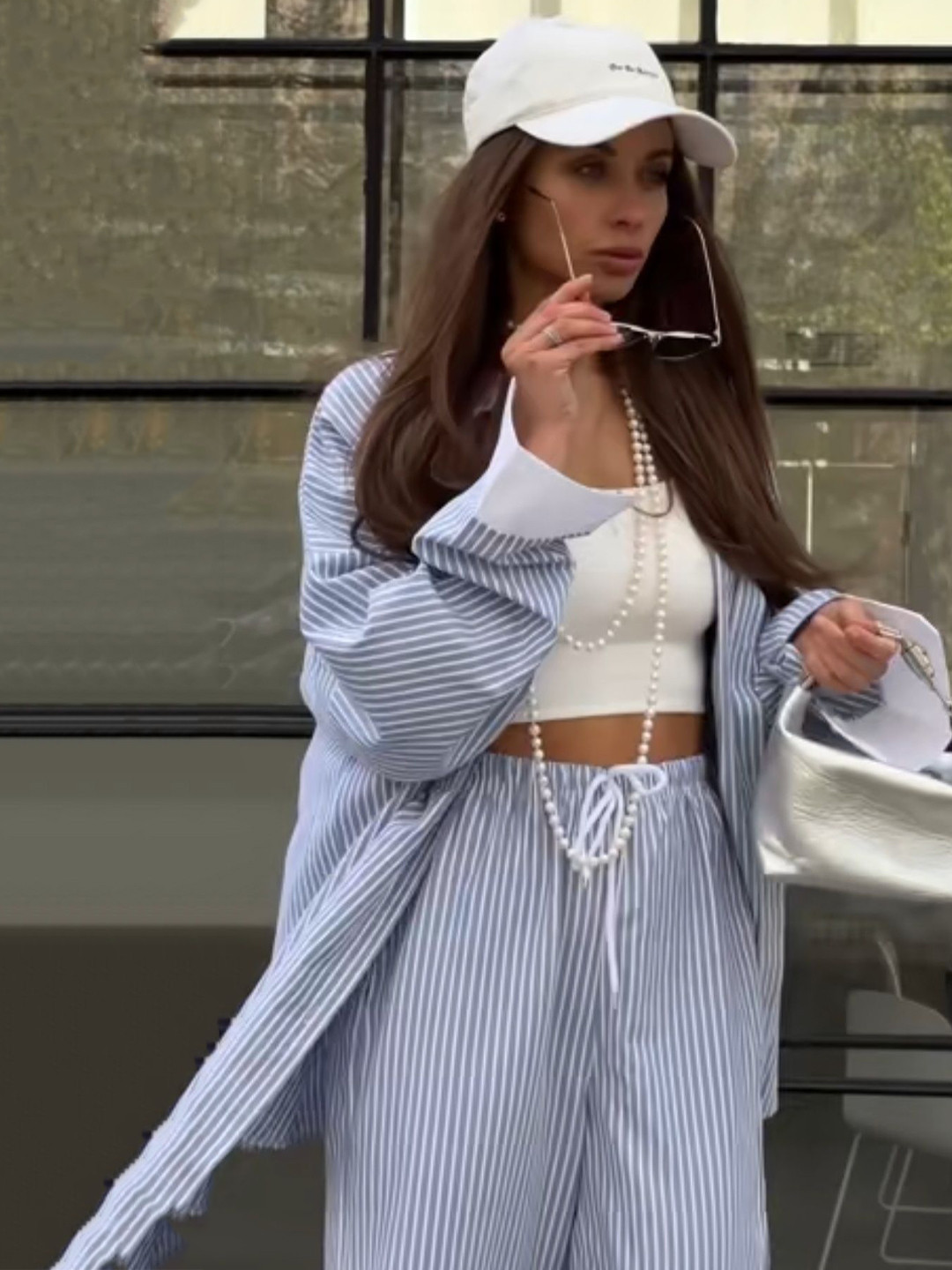 Fragancia S-H-CO-FRA Women Striped Shirt Collar Co-Ords Set