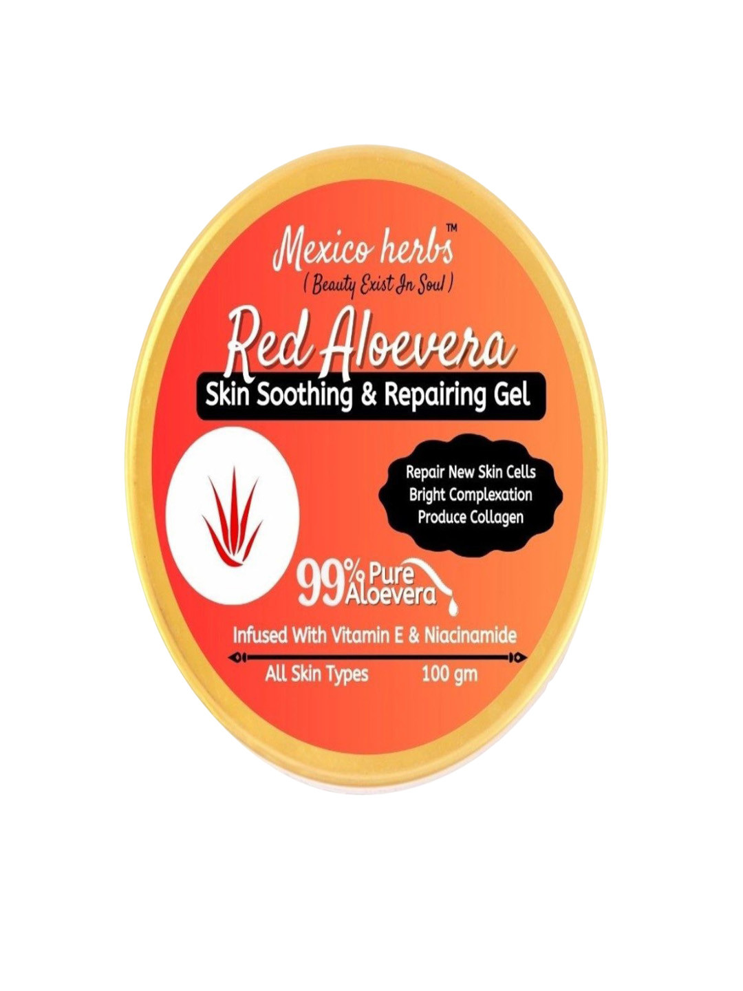 Mexico herbs Red Aloevera Skin Soothing & Repairing Gel- 100 g
