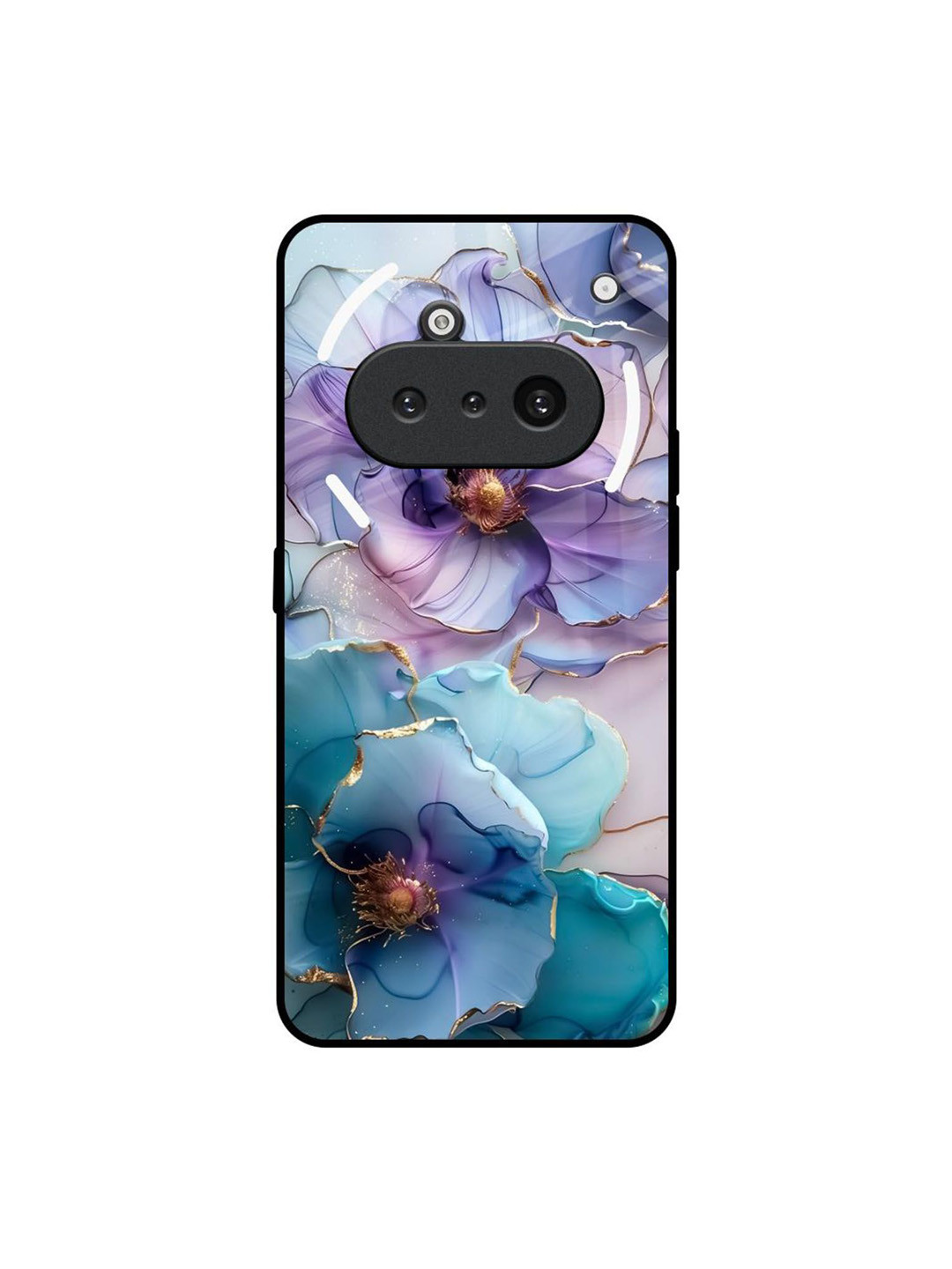 QRIOH Women Floral Printed Nothing Phone 3a Shockproof Glass Back Case Mobile Accessories