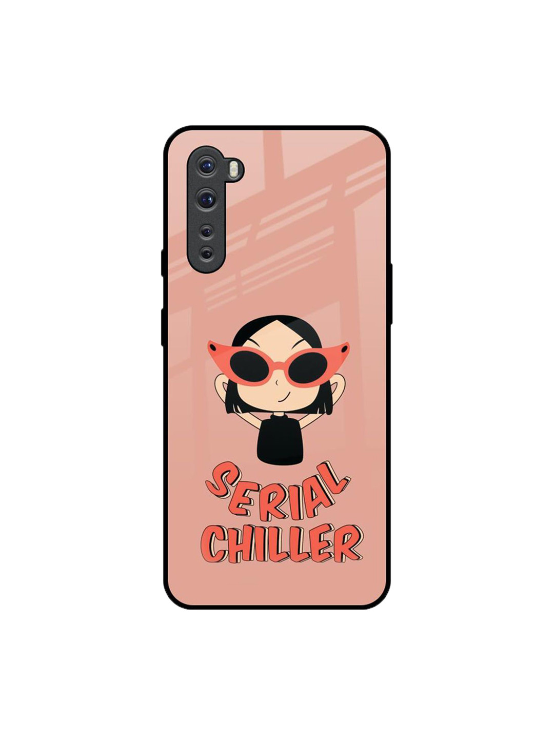 QRIOH Unisex OnePlus Nord Chilling Girl Impact Resistant Glass Back Case