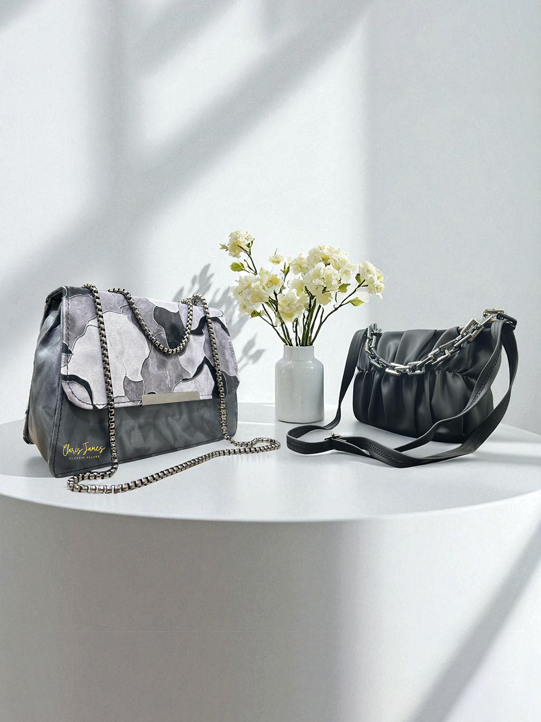 CLARIS JAMES Set Of 2 Textured Sling Bag