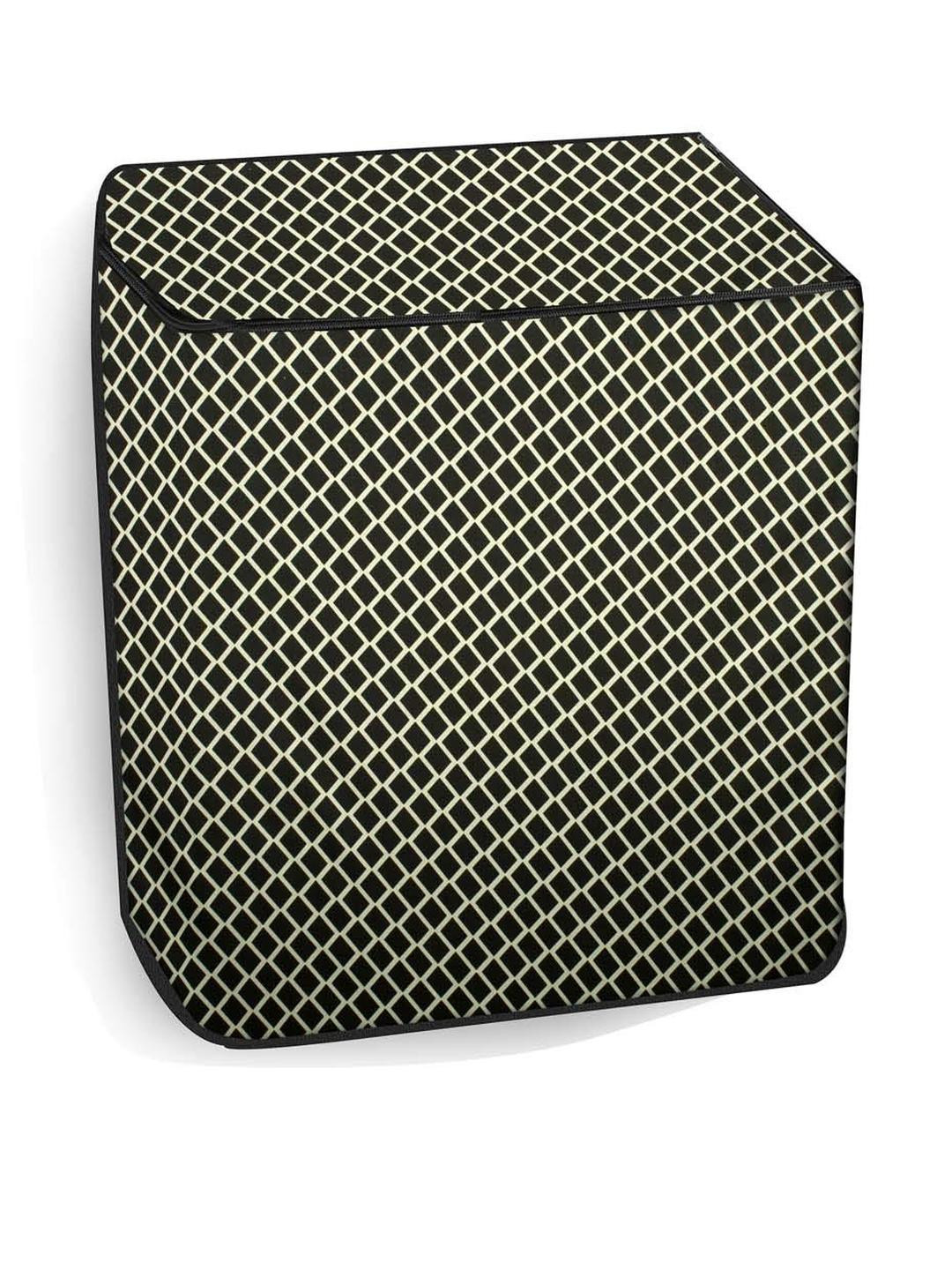 The Furnishing Tree Washing Machine Cover Check Coffee Compatible for Whirlpool 7.8 Kg Semi-Automat