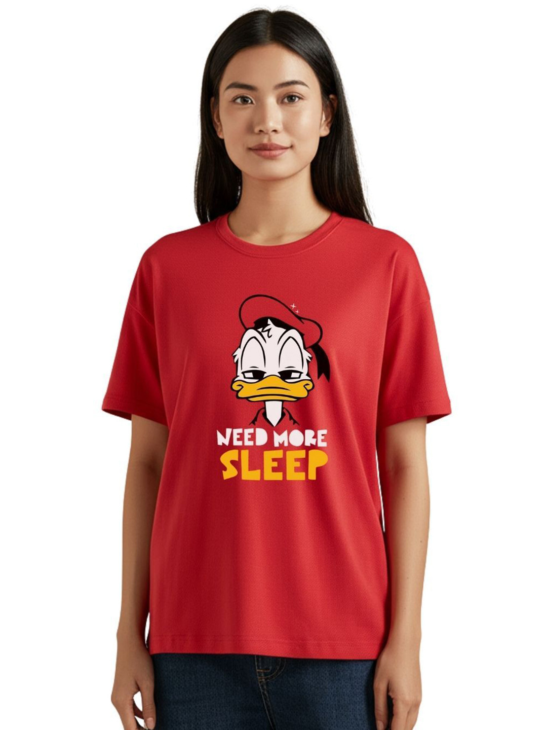 PULP Unisex Need More Sleep Graphic Printed Round Neck Pure Cotton T-Shirt