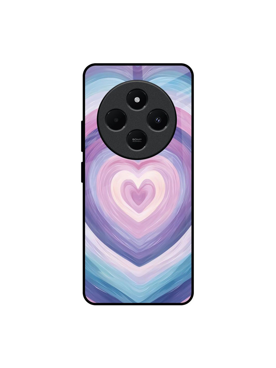 QRIOH Unisex Redmi 14C 5G Love Splash Impact Resistant Glass Back Case