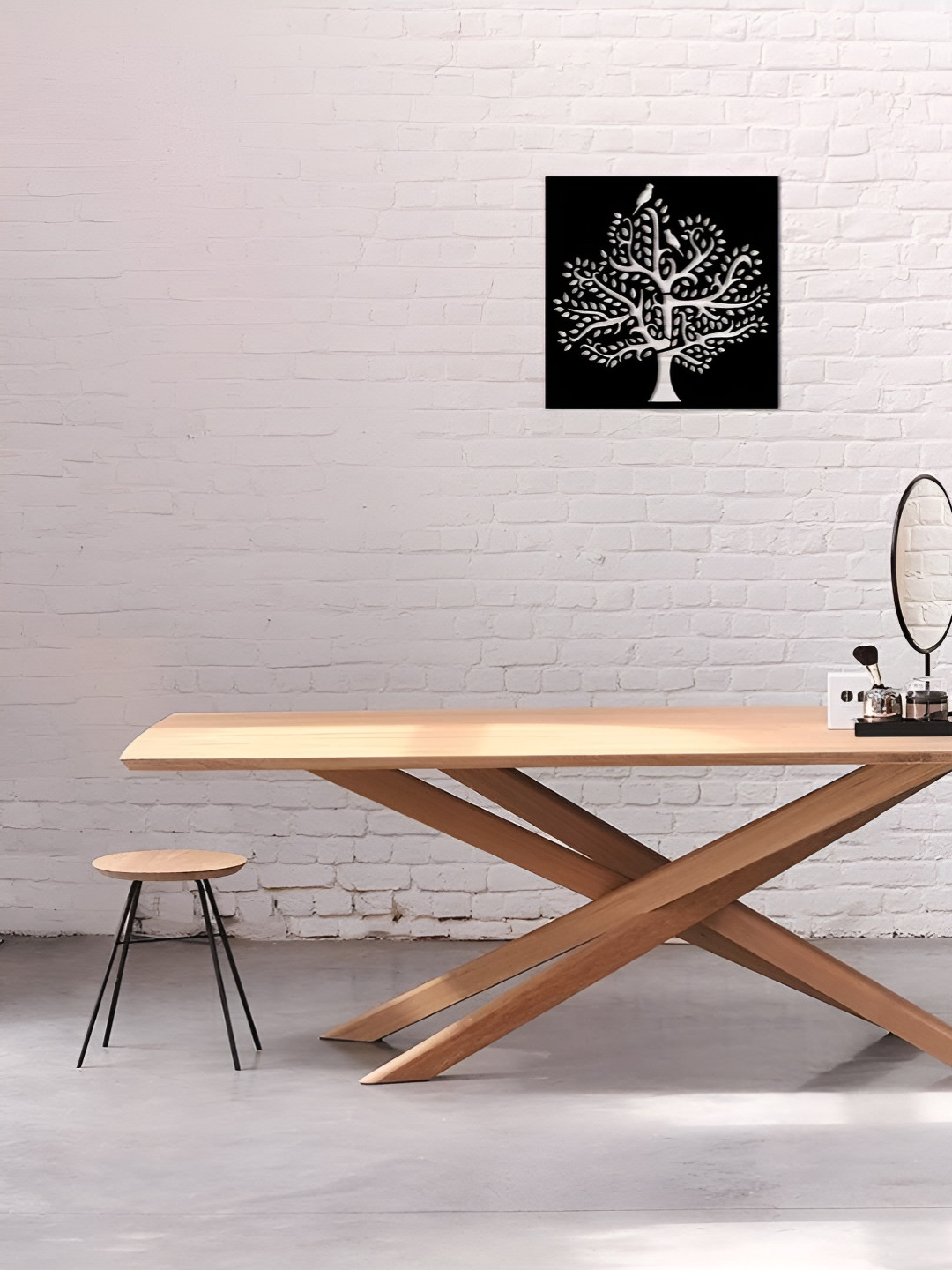 VAH Kya Bat Hai !! Black Tree Branch With Light Wooden Wall Decor
